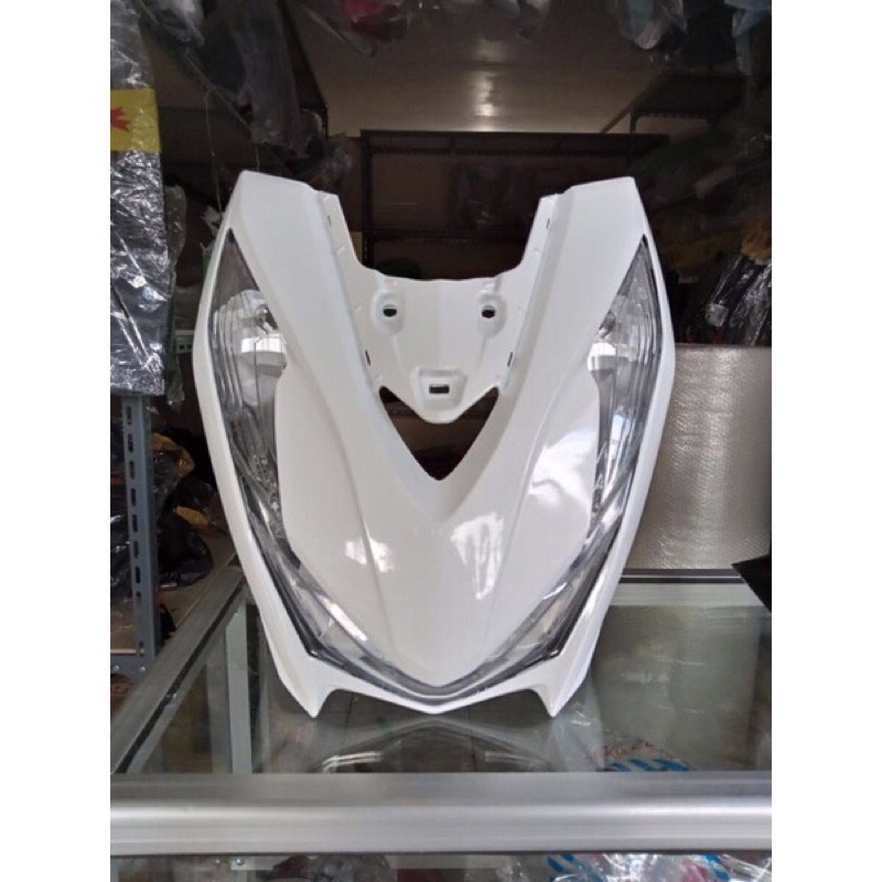 Paketan Tameng body depan 1 set reflektor lampu Beat new led 2020 2021 k1A putih original