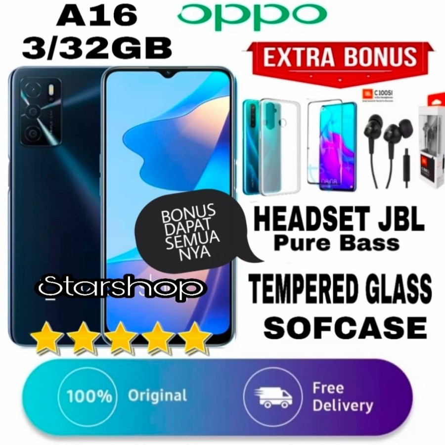 OPPO A16 3/32 GB GARANSI RESMI OPPO INDONESIA - Oppo A16 3Gb 32Gb