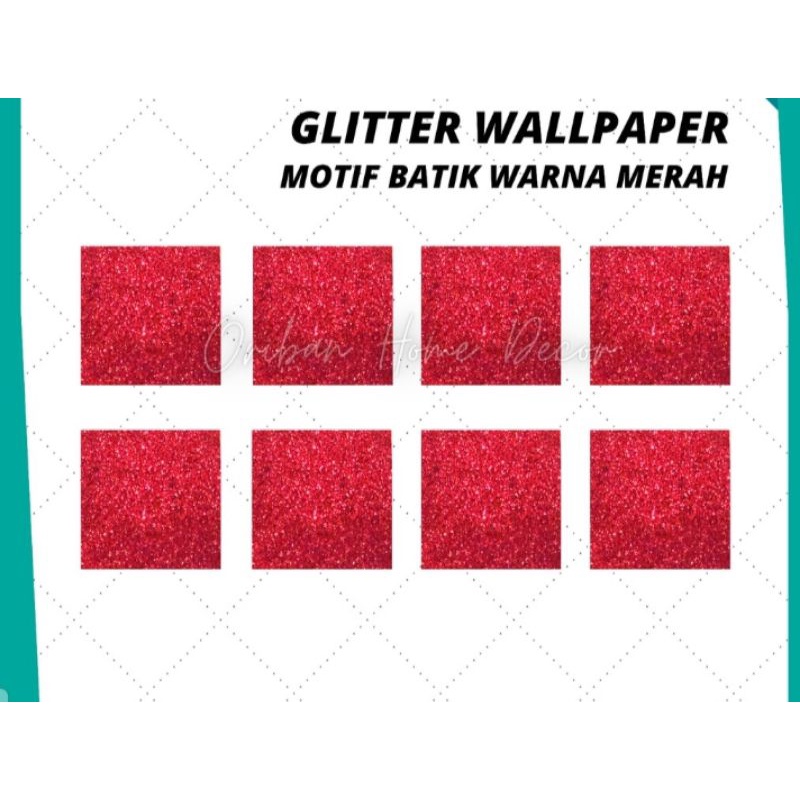 WALLPAPER DINDING 3D MOTIF BATIK VARIAN WARNA 70x70cm-STIKER-MERAH 42PC