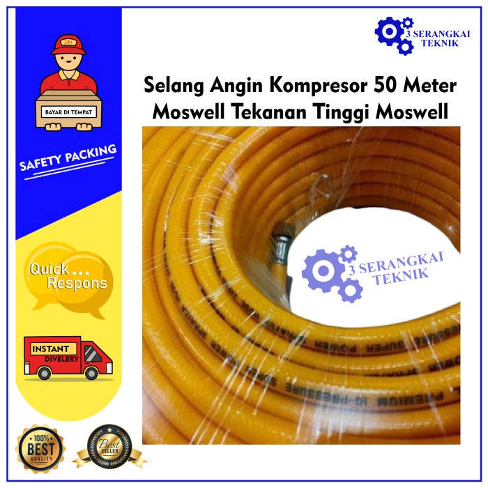 Selang Angin Kompresor 50 Meter Moswell Tekanan Tinggi Moswell