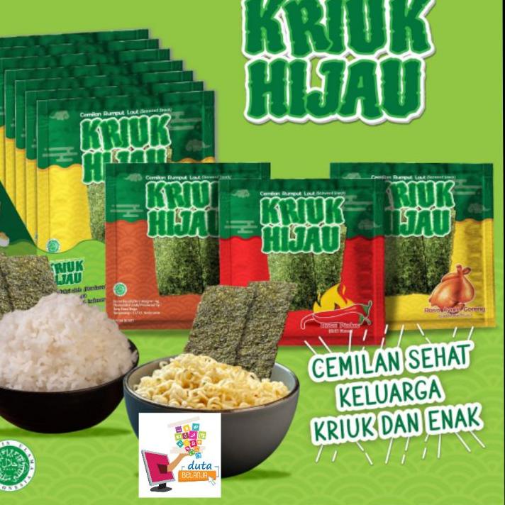 

ヹ Rumput Laut KRIUK HIJAU Halal | 1 box | 12 pcs TERLARIS 2588 ☀