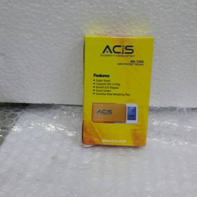 ACIS MA 100 TIMBANGAN MINI POCKET 100GR X 0,01GR/ TIMBANGAN EMAS