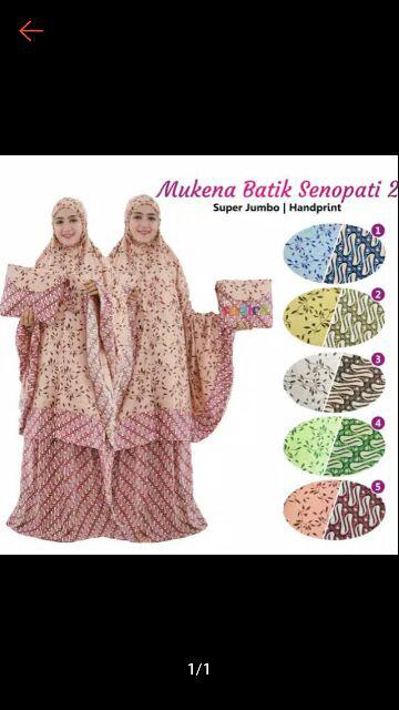 Mukena Couple Ibu Anak Batik Senopati 2 Rayon Handprint