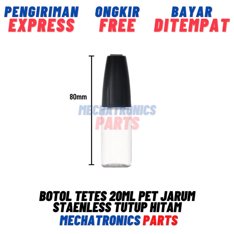 [DEV-9423] BOTOL TETES 20ML PET JARUM STAENLESS TUTUP CHILDROOF