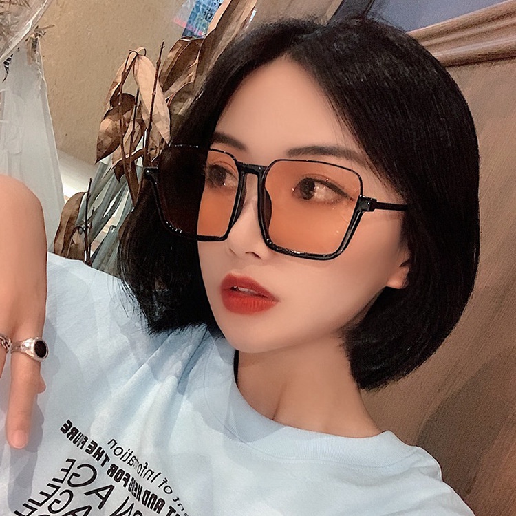 2021 new big frame square Korean fashion metal sunglasses