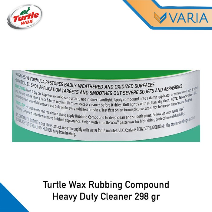 Turtle Wax Rubbing Compound Heavy Duty Cleaner Pasta 298 gr