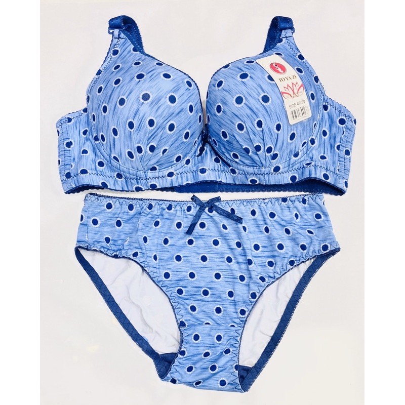 BH | Bra Set Motif Polkadot TOYAZI Pakai Kawat dan Busa Tipis