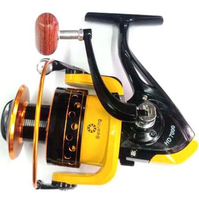 Import Reel Pancing Lie Yu Wang  HD6000 12 Ball Bearing - Black/Yellow