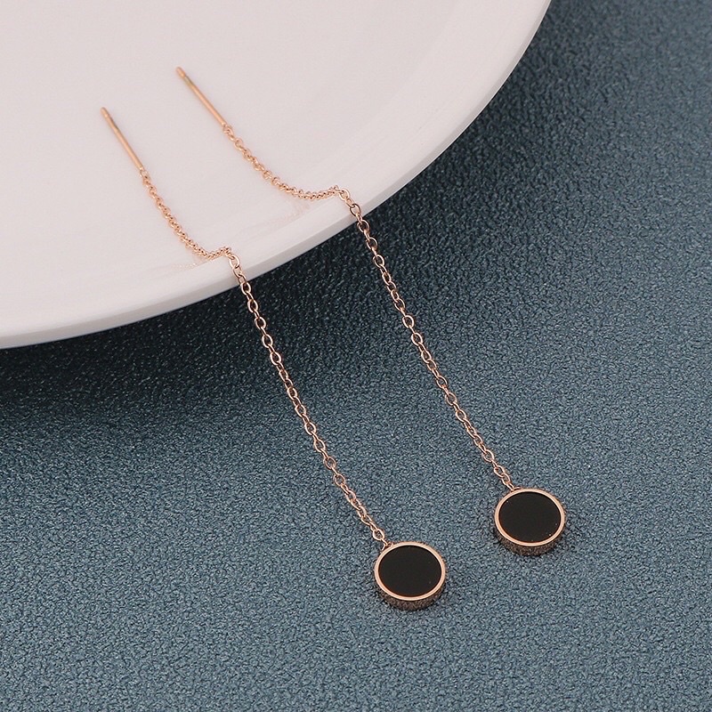 Anting Titanium Panjang Anti Karat & Alergi Bulat