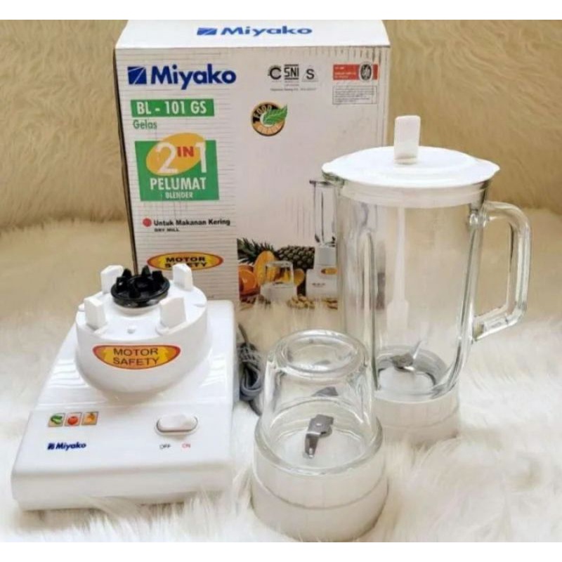 Blender Miyako BL101GS Putih kaca 2 in 1/Blender Miyako BL301GSG hijau kaca 2 in 1