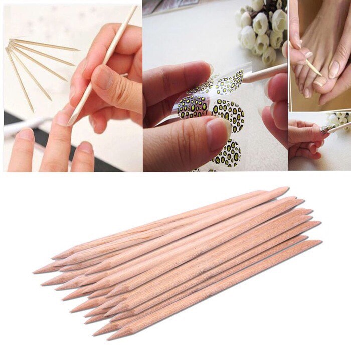 Wood stick pusher 1 pc wood wooden stick / stik kayu nailart nail art tools