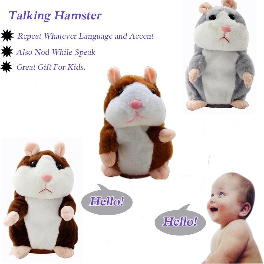 Boneka Talking Hamster Marmut - Mainan Anak Rekam Suara Bicara