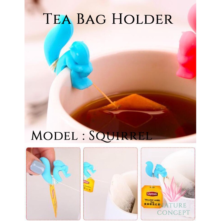 Gantungan kantong Teh Penjepit Jepit Tea Bag Holder Siput Tupai