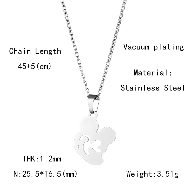 Baja Titanium cute liontin kalung kalung 304L stainless steel pesona wanita aksesoris