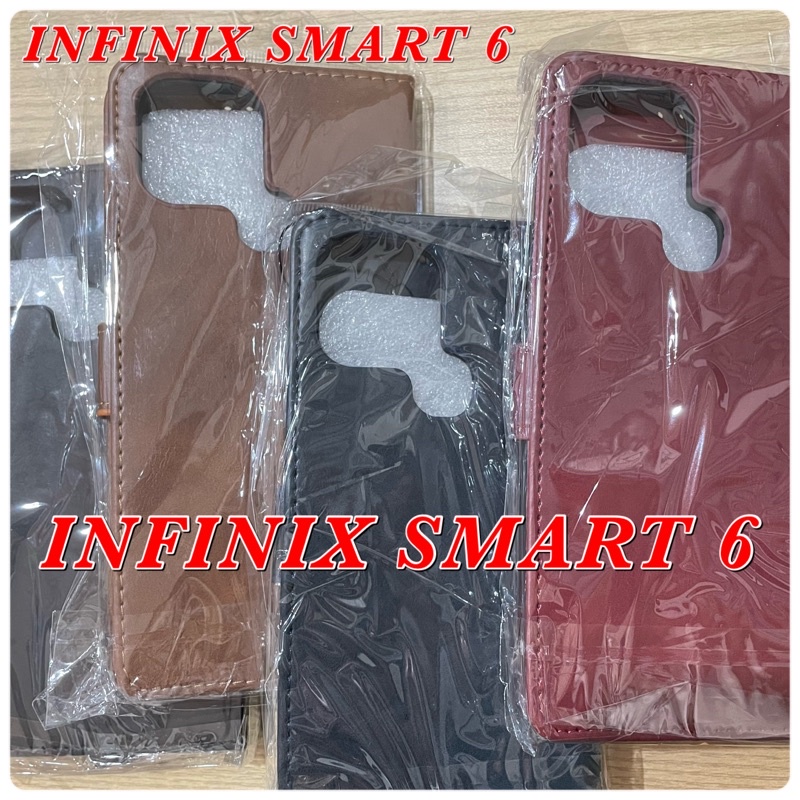 LEATHER CASE INFINIX SMART 6NFC/ SMART 5/ SMART 4/ HOT 11S NFC/ HOT 11S/ HOT 11PLAY/ HOT 11/ HOT 10S/ HOT 10/ HOT 10PLAY/ HOT 9/ HOT 9PLAY/ HOT 8/ NOTE 8/ Leather Flipcover Case Dompet Hp Bahan Kulit