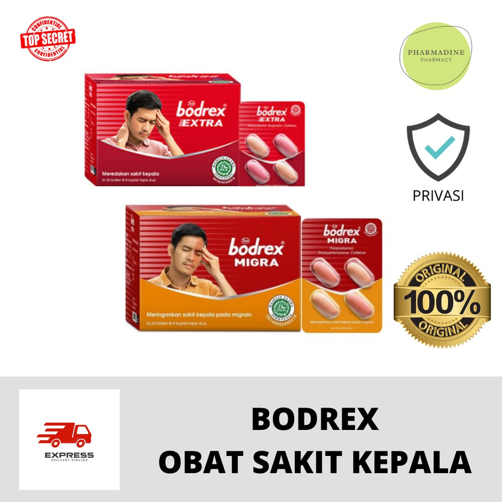 Bodrex Migra / Bodrex Extra / Bodrex Flu Batuk Bodrek Bodreks tablet Obat