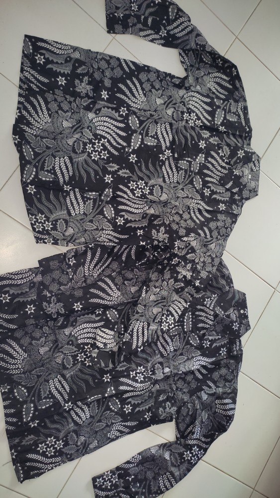 Kemeja Batik Pria Lengan Panjang Size M L Xl Xxl  Bswart Batik Hrb026 Kenongo Hem Panjang Padi