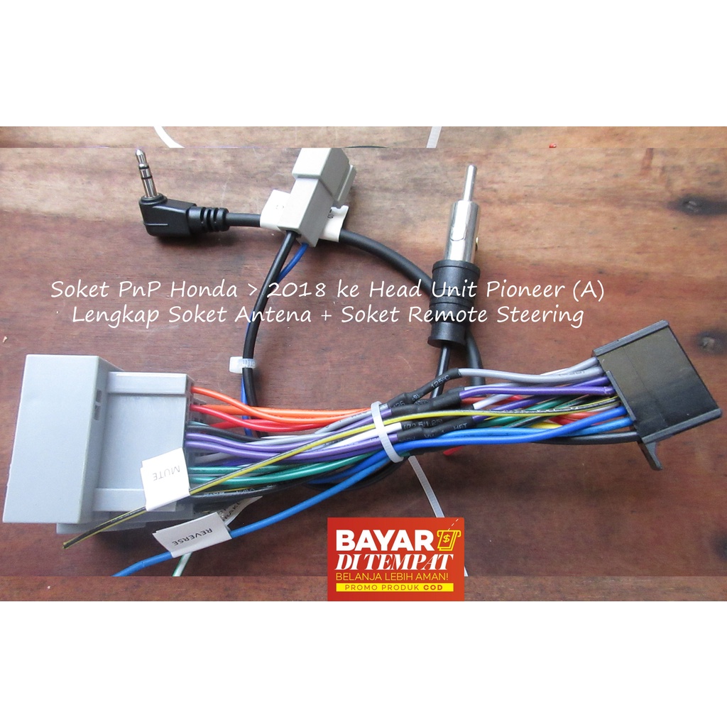 Soket Honda Mobilio Jazz Brio HRV ke HU Pioneer Lengkap Antena Remote Steer
