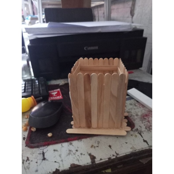 Tempat Pensil Dari Stick Es krim (bulat / kotak)