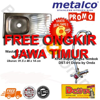 Paket Bak Cuci Piring Metalco Kran Angsa 1 Per 2 Free Seal