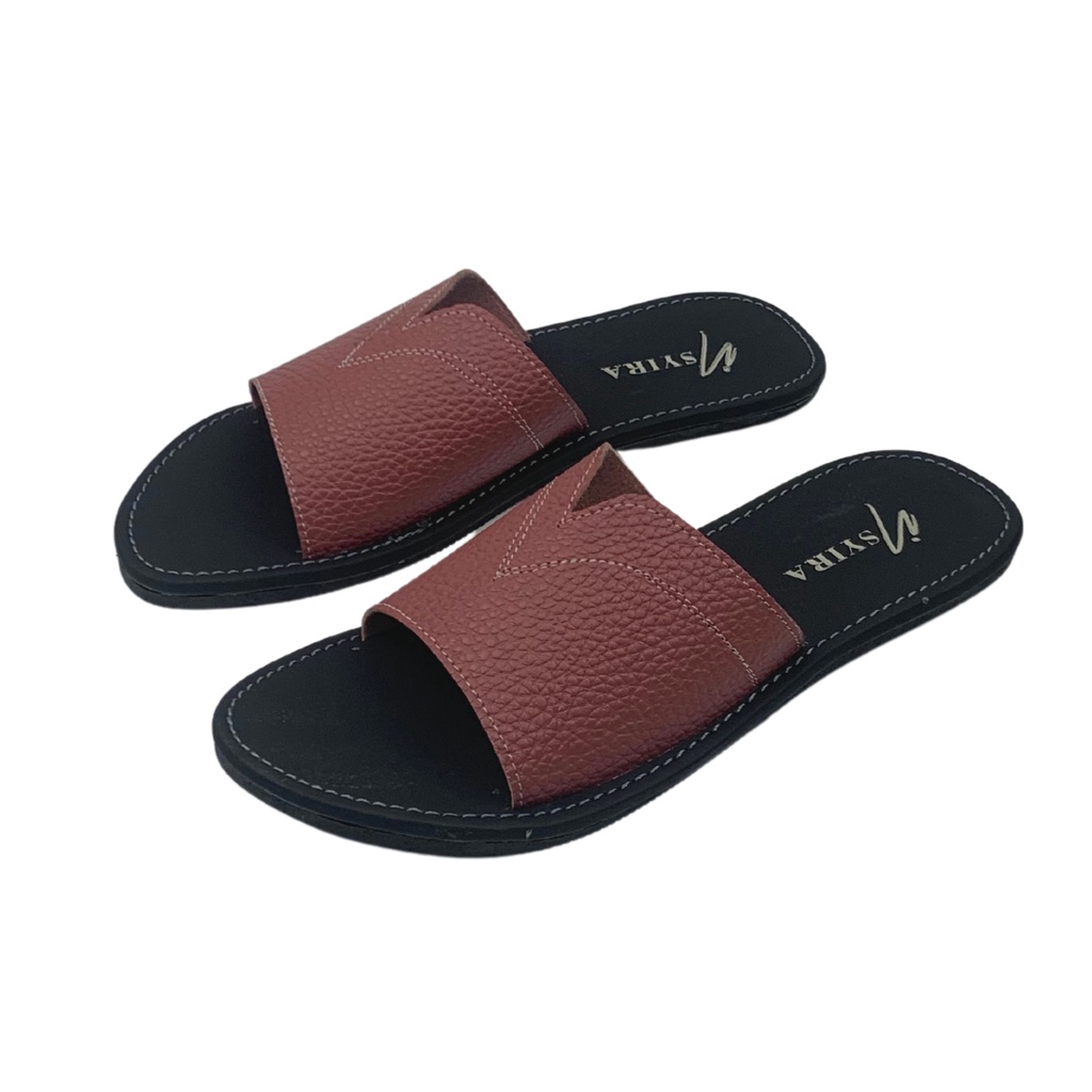 Insyira - Sandal Wanita Delina / Sandal Slop Wanita Non Slip Alas Hitam / Sandal Papirut Slop