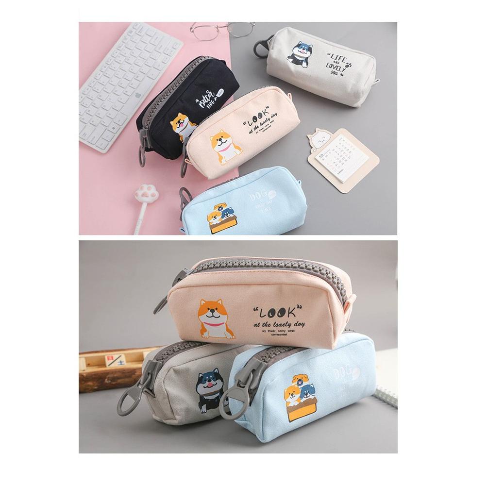 

[KODE RWMD8] Ennwen TP0046 Kawaii Shiba Dog Big Zipper Large Pencil Case / Tempat Pensil