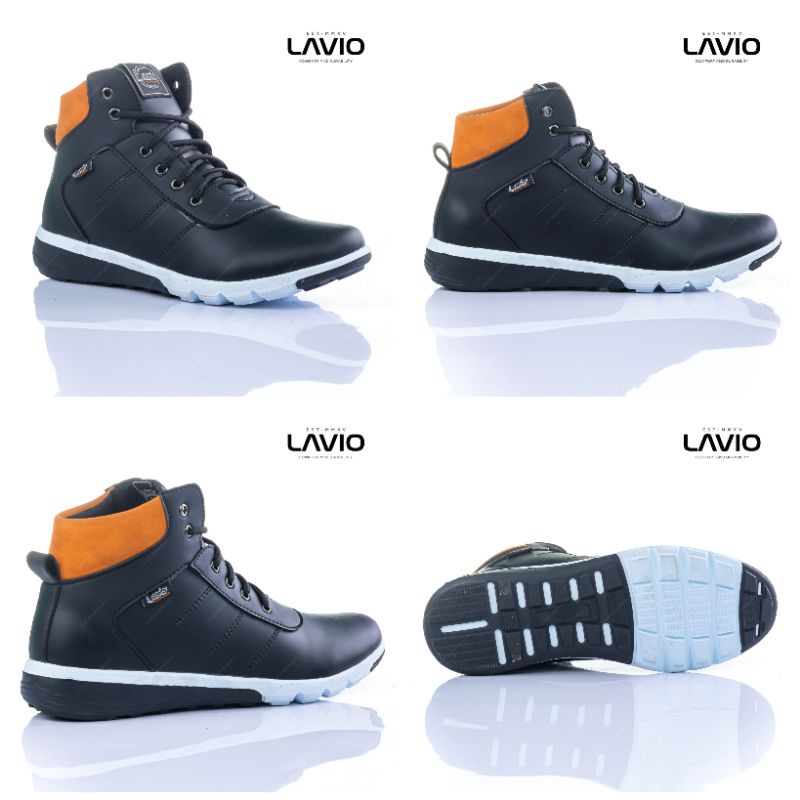 Lavio Ryuga Sepatu Boots Casual Pria Original Kulit Sintetis Premium