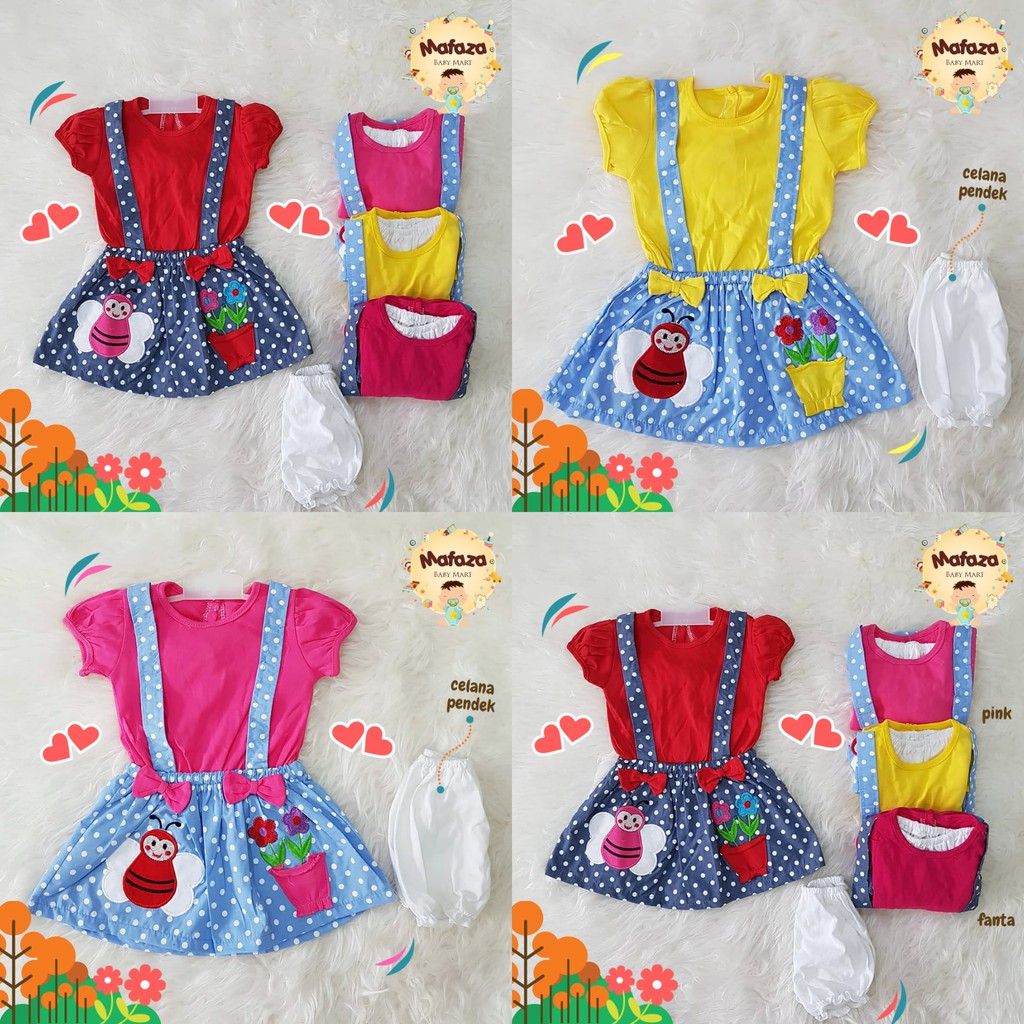 MAFAZABABY Setelan Dress Bayi Setelan Baju Kodok  Bayi 