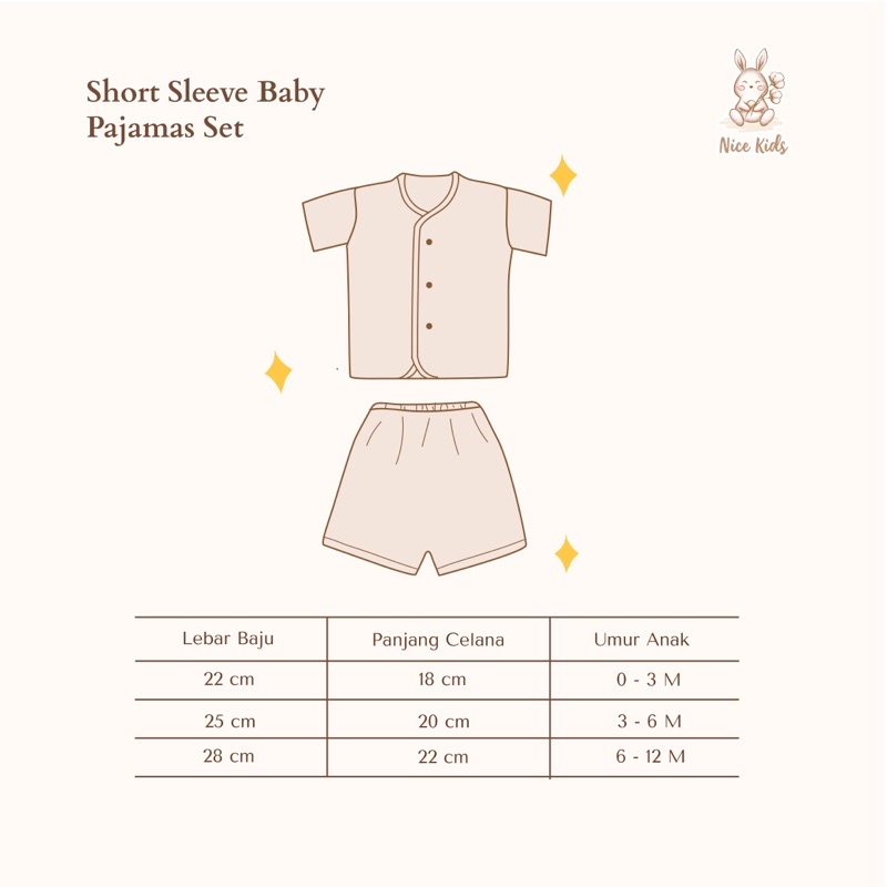 Nice Kids Short Sleeve Baby Set - Setelan Pendek Bayi