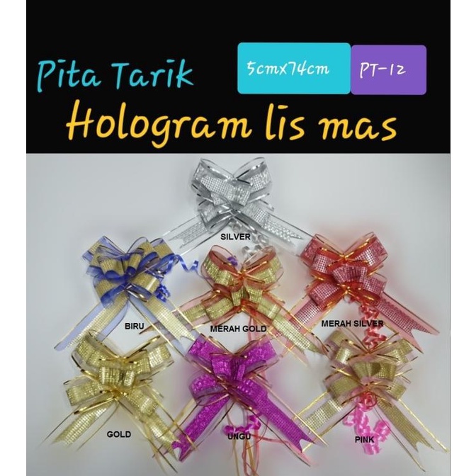 

Premium Product!!! Pita Tarik Serut Hologram Lis List Emas Pt12 5Cm X 74Cm (10 Pcs) - Paling Dicari