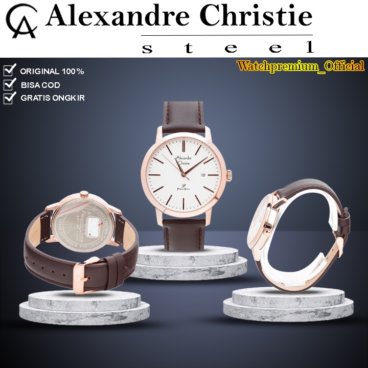 JAM ALEXANDER CHRISTIE PRIA KULIT ORIGINAL JAM TANGAN ALEXANDRE CHRISTIE PRIA ALEXANDER CRISTIE 1007