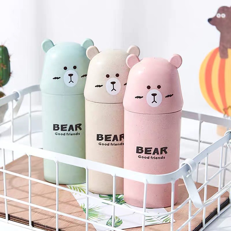 TEMPAT SIKAT GIGI TRAVEL MOTIF BERUANG ALAT MANDI MURAH KARAKTER BEAR LUCU TOILETRIES MINI IMPORT