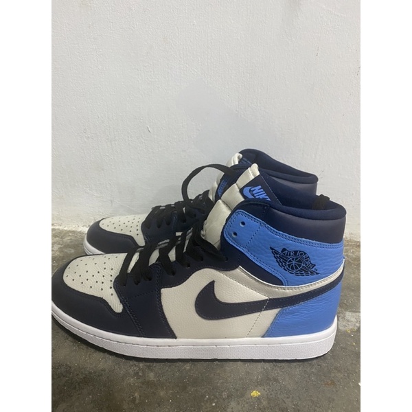 Nike air jordan 1 high obsidian unc blue second bekas