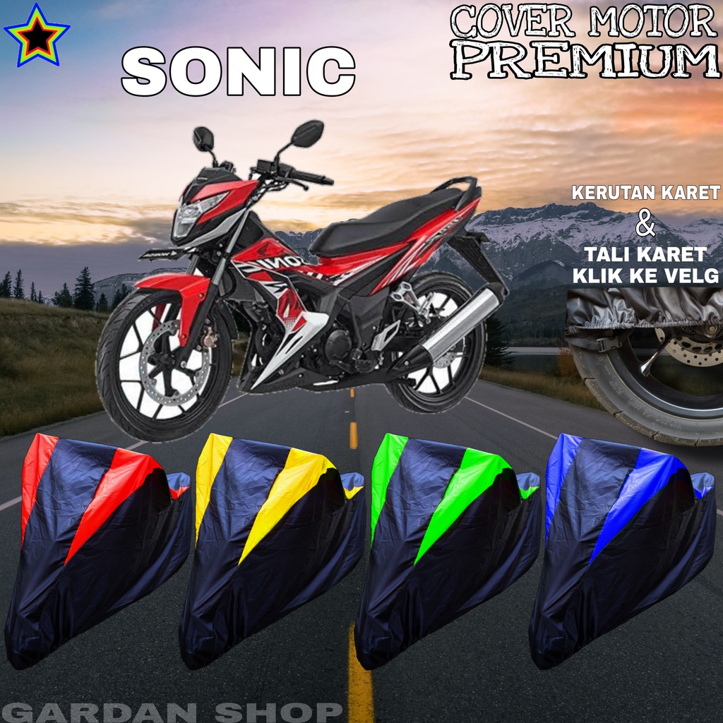 Sarung Motor SONIC Hitam KOMBINASI Body Cover Penutup Sonic PREMIUM