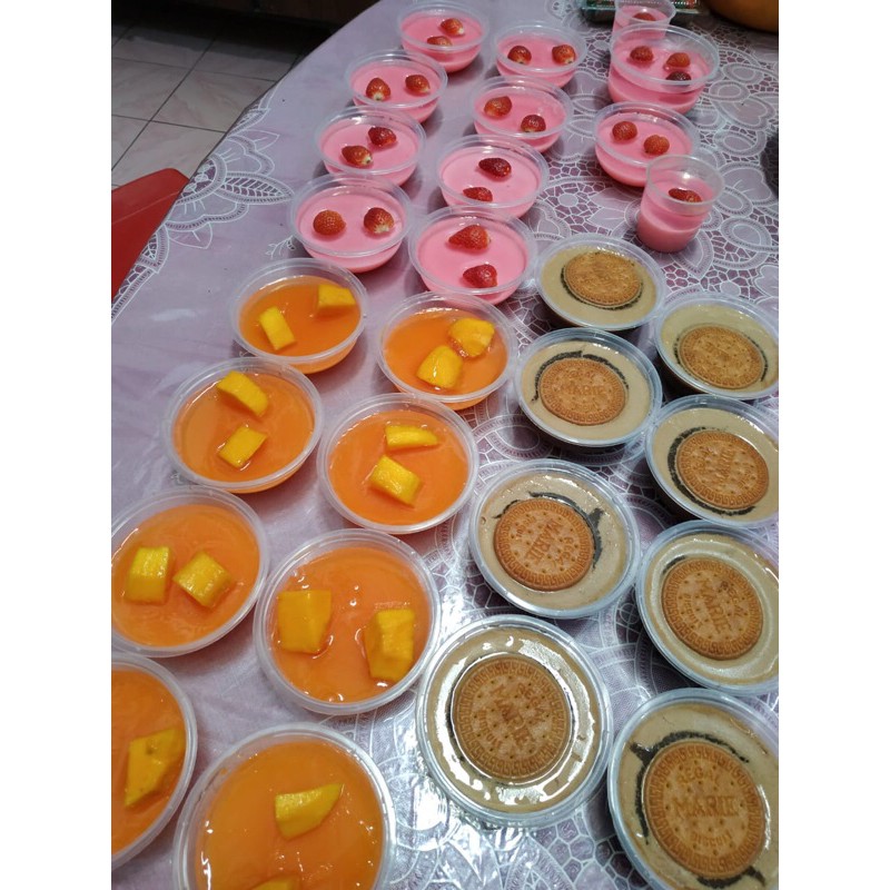 

Puding coklat,Mangga jely,StrawberryJelly,GulaAren