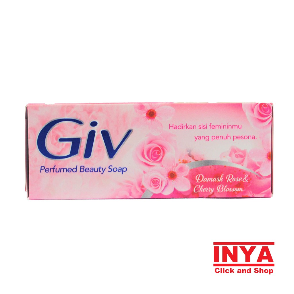 GIV DAMASK ROSE &amp; CHERRY BLOSSOM PERFUMED BEAUTY SOAP 76gr - Sabun Batang