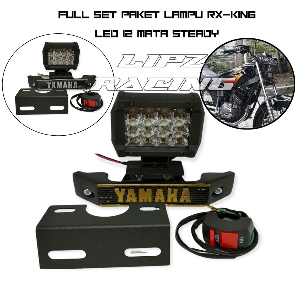 PAKET LAMPU RX-KING BYANGKEROK STYLE  LED STEADY + BREKET NOPOL  + SAKLAR ON/OFF