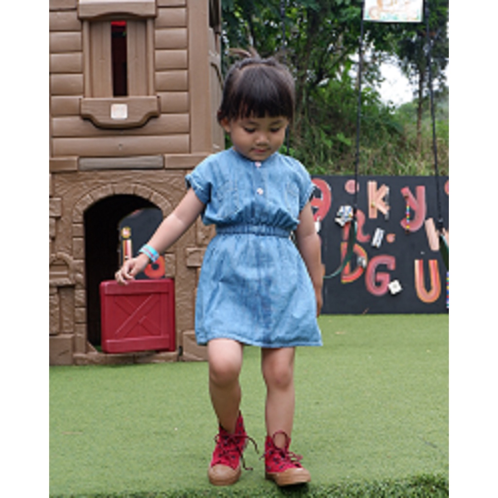 CARVA ORIGINAL ATASAN ANAK DRESS ANAK BIANCA JEANS DENIM PEREMPUAN JEANS BIANCA 1-5 TAHUN REALPICT