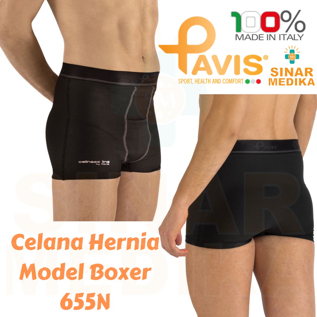 PAVIS CELANA DALAM HERNAI BOXER 655N + PAD / HERNIA SUPPORTER 655 N MADE IN ITALY / ERNIABOXER