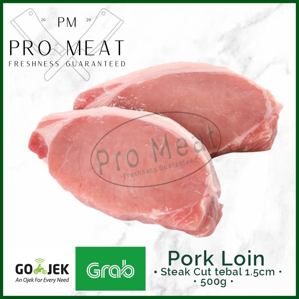 

Daging babi Karbonat / Pork Loin Slice Steak Premium 500gram (1,5cm)
