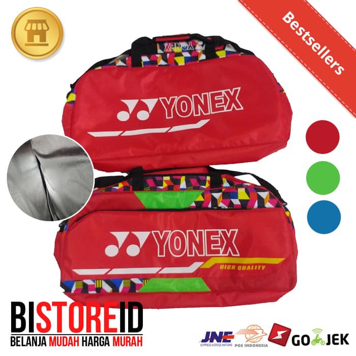 Raket BadmintonTas Badminton  Yonex Lining Victor Thermo 3 seleting Model Kotak 