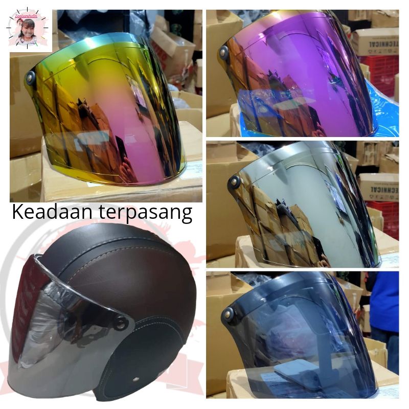 visor kaca helm flat bogo bening smoke retro model iridium open venom kaca flat datar helm bogo retr