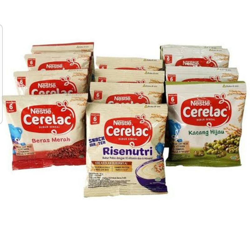 NESTLE CERELAC Bubur Bayi 6+ Kemasan Renceng Isi 8 Sachet / Bubur Instan Bayi / Bubur Sereal