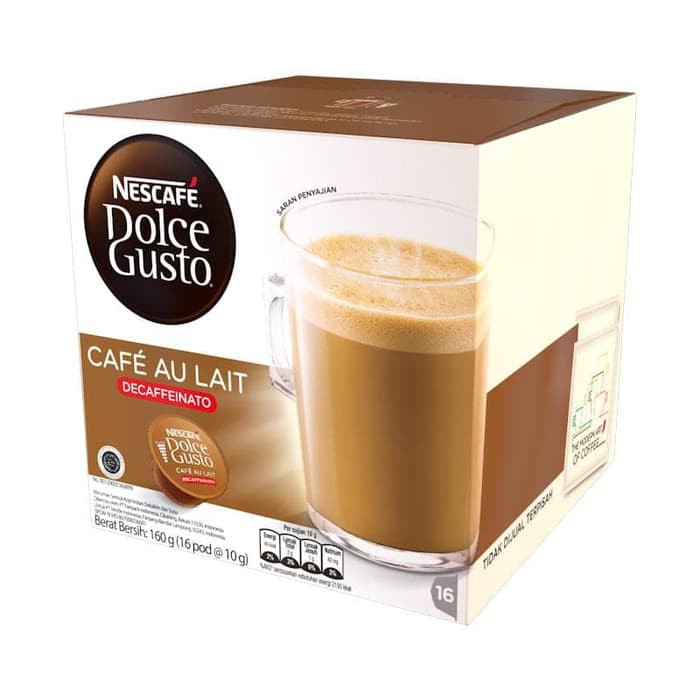 

Nescafe Dolce Gusto Capsule Cafe Au Lait Decaffeinato Kapsul Kopi - kkp696