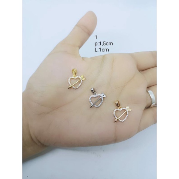 KALUNG PERAK ASLI SILVER 925 LAPIS EMAS/KALUNG RANTA STANG MINI+LIONTIN LOVE PANAH MP/ASLI SILVER/FASHION WANITA