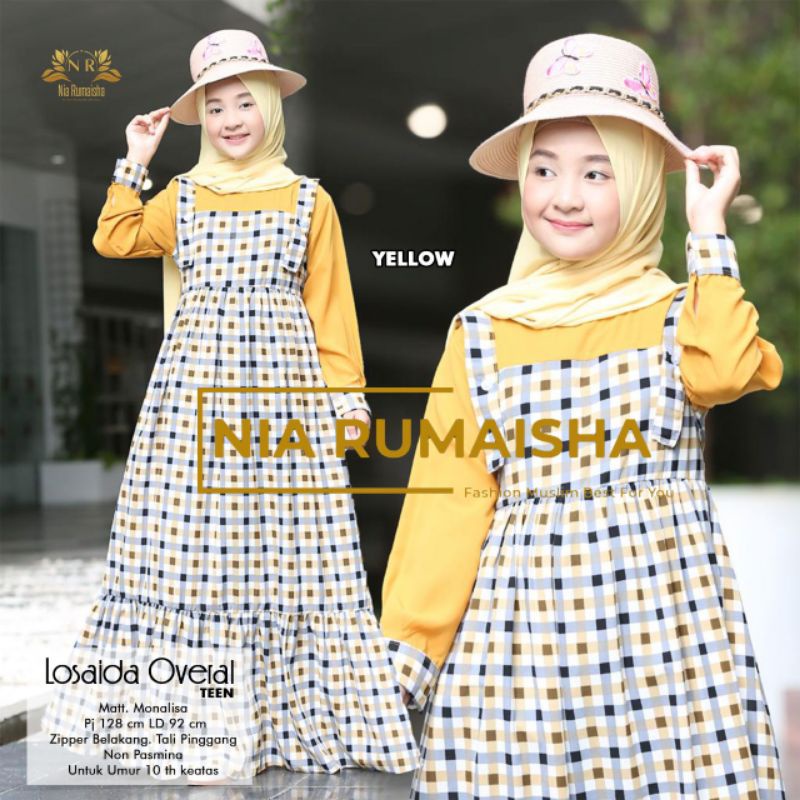 Losaida Overal teen - dress anak perempuan SMP - gamis anak