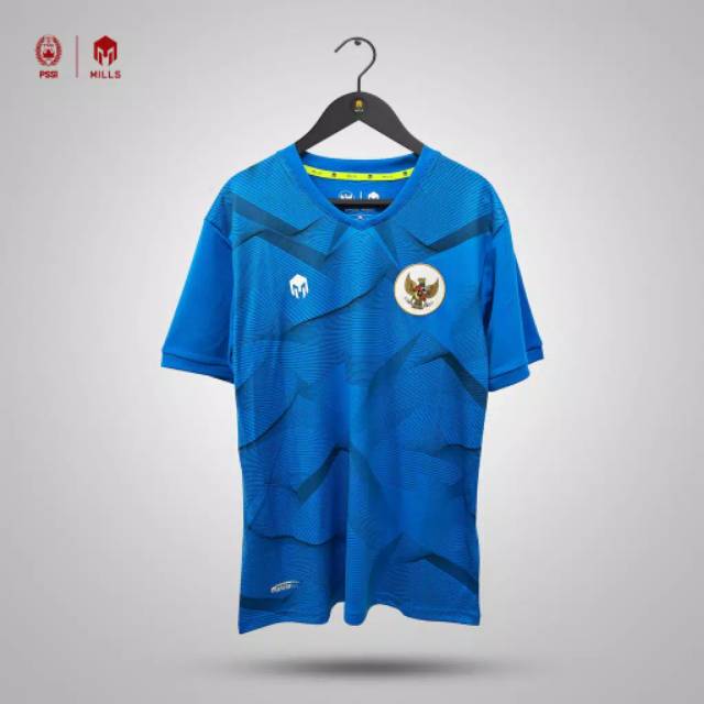 training mils ori timnas indonesia biru mills sport 100% original
