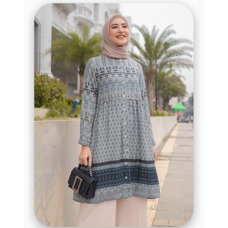 hafsa tunik blue S by heaven lights