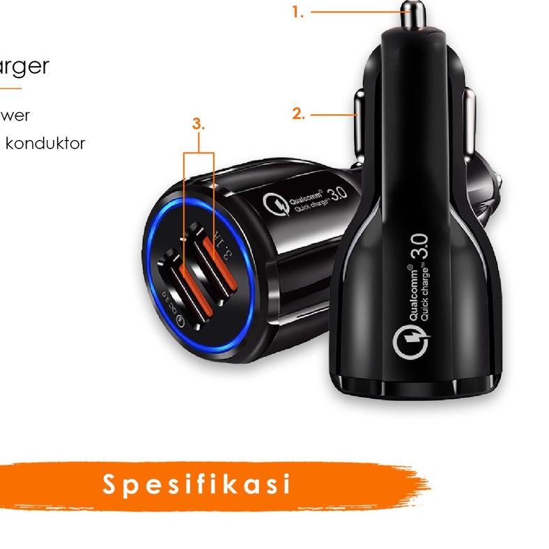 Giime.Id - 2 Port Charger Mobil Fast Charging Tahan Lama Original Impor