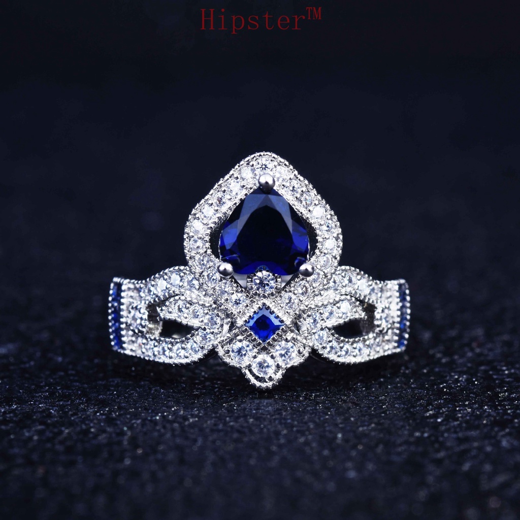 New Accessories Sapphire Crown Ring Opening